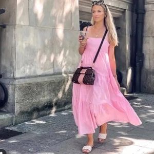 Zara pink maxi dress in size S.